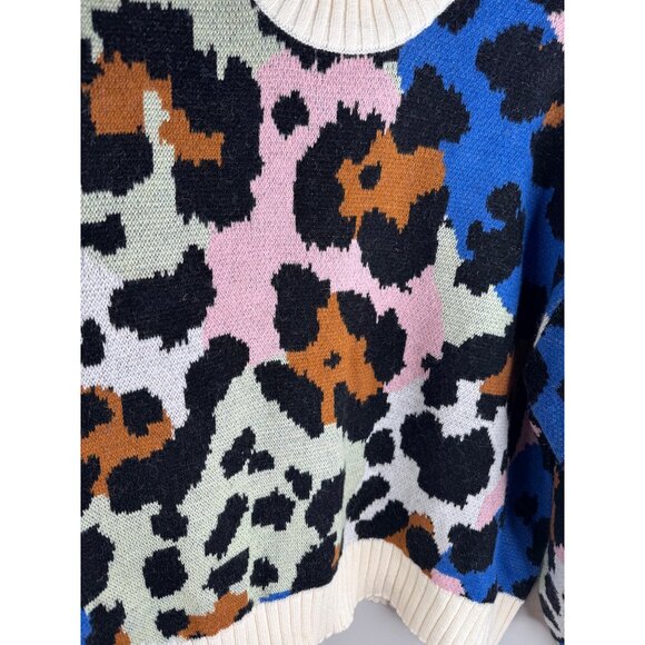 NEW FARM RIO Colorful Leopard Knit Sweater in Colorful Size XL NWT $230 - Picture 6 of 9